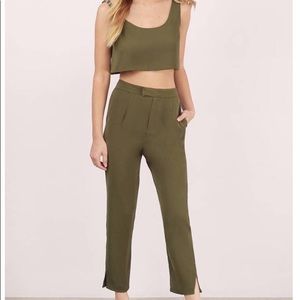Tobi two piece olive green set